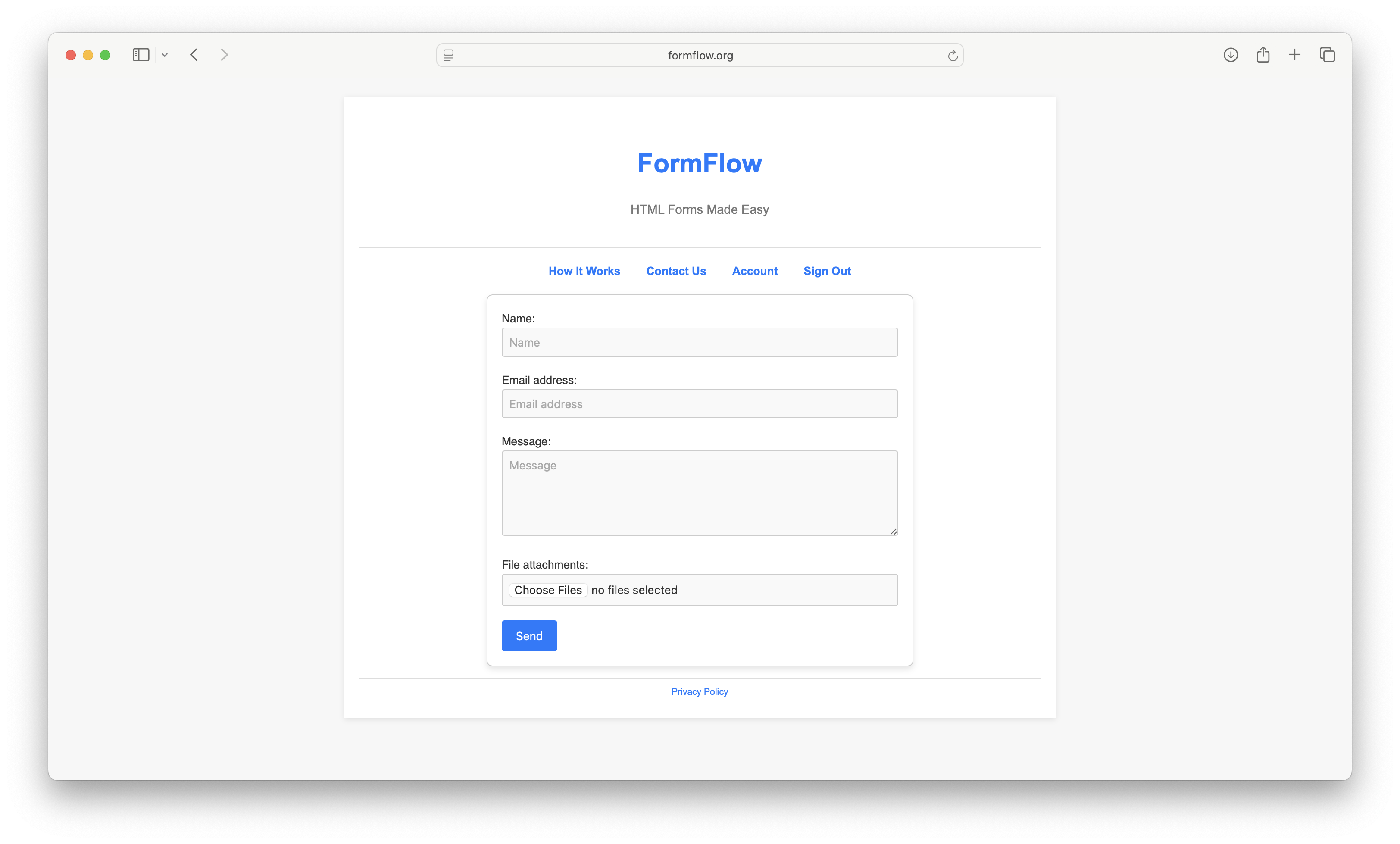 Contact Form Website Screenshot